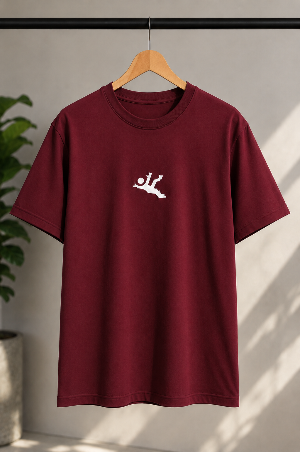 "Falling Man" Minimal Graphic Regular Fit T-Shirt — Maroon 5