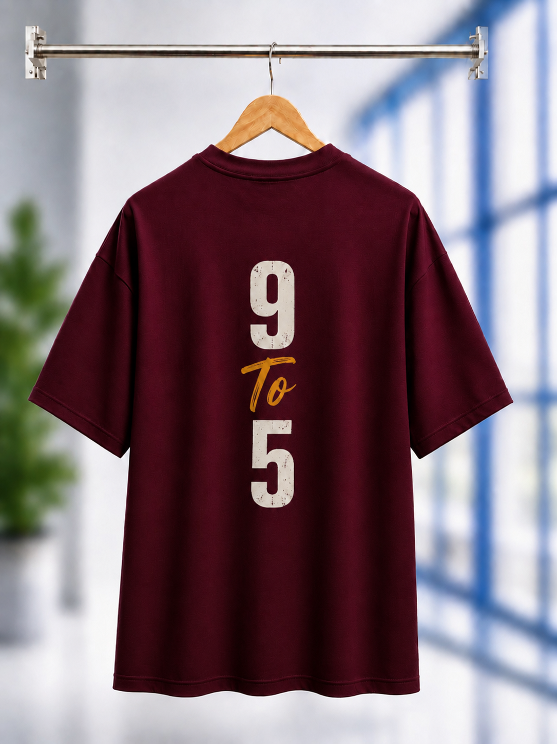 9 To 5 — The Corporate Hustle regular fit t shirt — Maroon 3